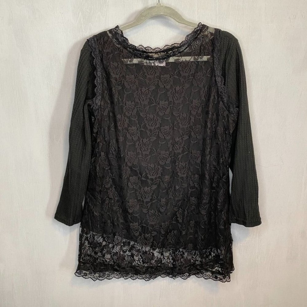Cellabie Black Lace Top Blouse